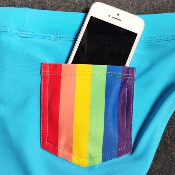 Men's Sexy Swim Briefs Resort Wear Light Blue Size L - Picture 8 of 9